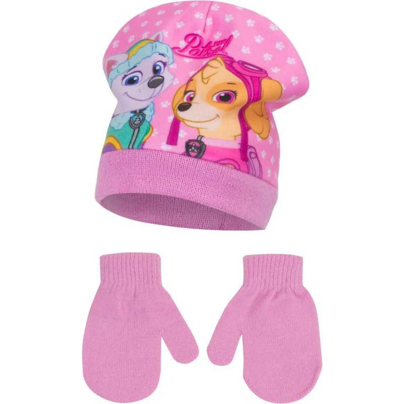 50 cm - Paw Patrol Vintersæt Med Hue og Vanter Til Piger Lyserød 50 cm - Paw Patrol Vintersæt Med Hue og Vanter Til Piger Lyserød