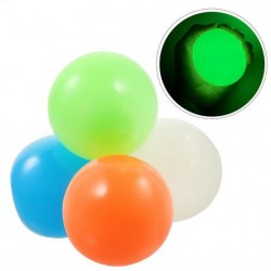 Sticky Balls - 4 stk. Glow in the dark 4,5 cm