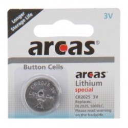 5 stk. Arcas Lithium Batteri CR2025, 3V