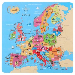 Træpuslespil Europa Kort 30x30 cm