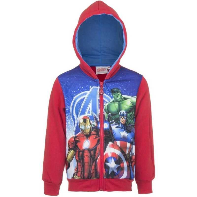 8 år / 128 cm - Rød Marvel Avengers Hættetrøje Til Børn