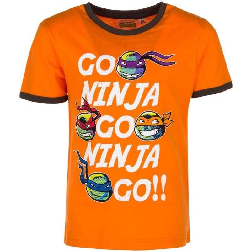 6 år / 116 cm - Orange Ninja Turtles T-shirt Til Børn