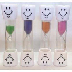 3 min. Timeglas Til Tandbørstning 9,5 cm : Farve - Lyserød