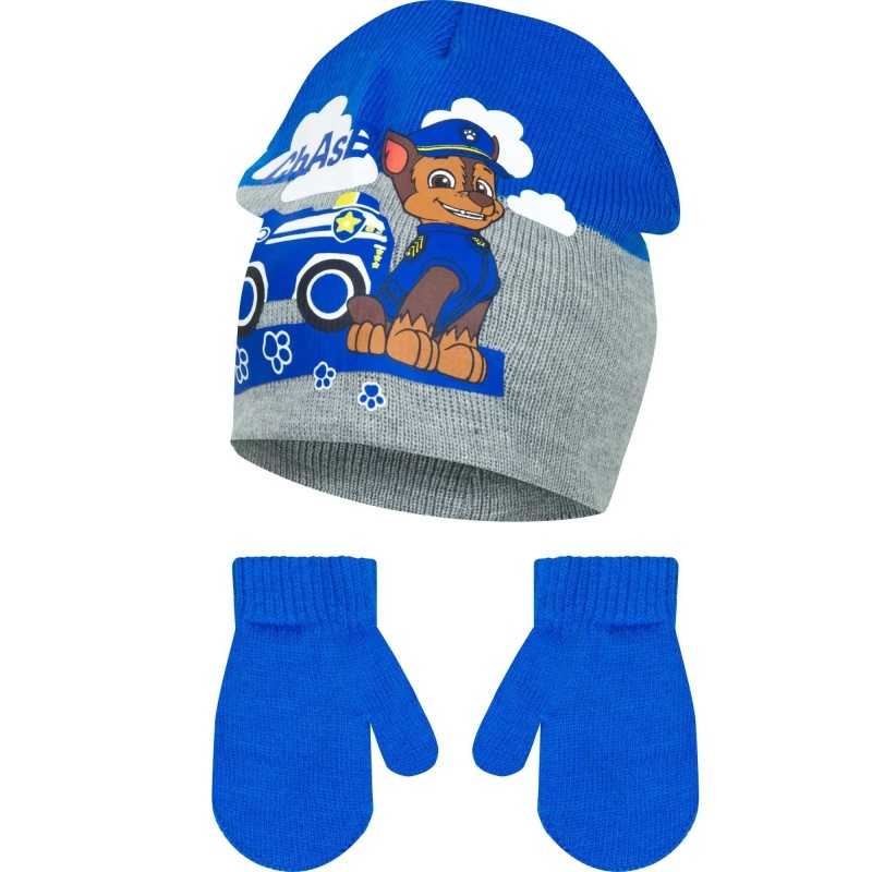 48 cm Paw Patrol Vintersæt Med Hue og Vanter - Blå