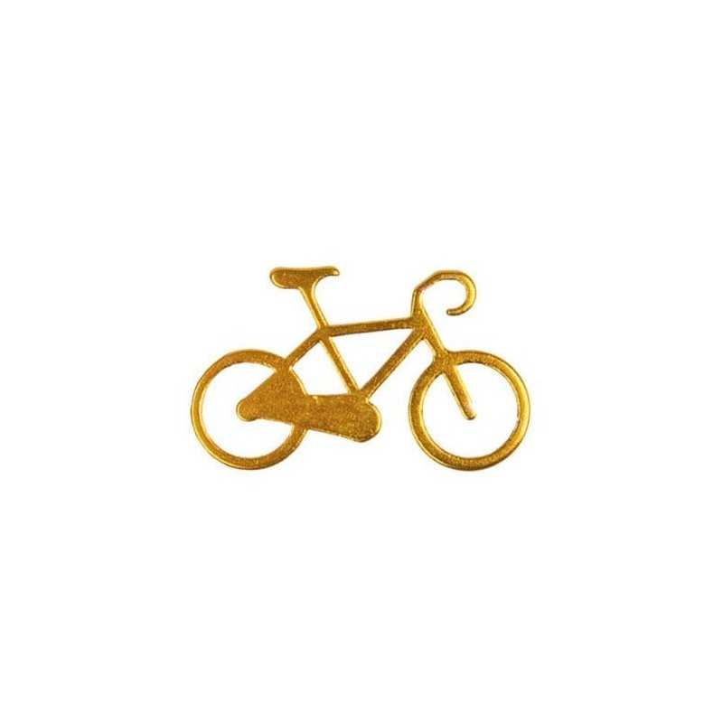 Nøglering I Aluminium Med Cykel Motiv : Farve - Guld